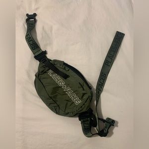 Places and faces green pouch shoulder bag